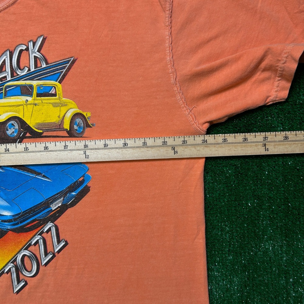 Comfort Colors T-Shirt Mens XL Salmon Adirondack Hot Rod Car Show Graphic Tee - Picture 6 of 8